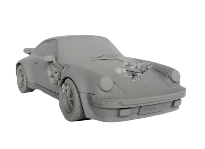 Eroded 911 Turbo Porsche figure