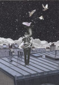 Paris rooftops, print