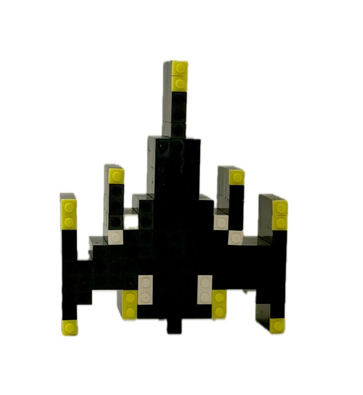 laser base space invaders neon yellow