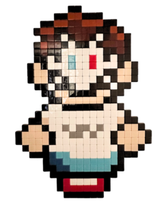 invader red & blue